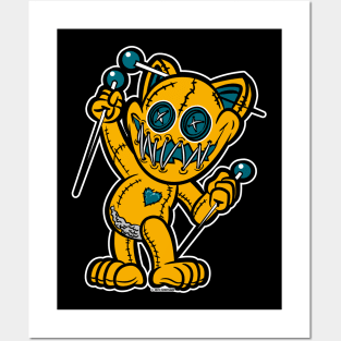Happy VooDoo Kitty Cat Doll Jacksonville Colors Posters and Art
